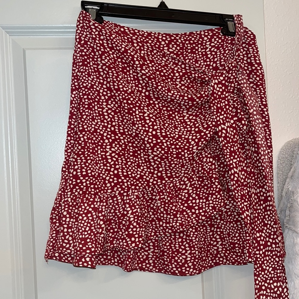 Polka dot wrap skirt